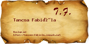 Tancsa Fabióla névjegykártya